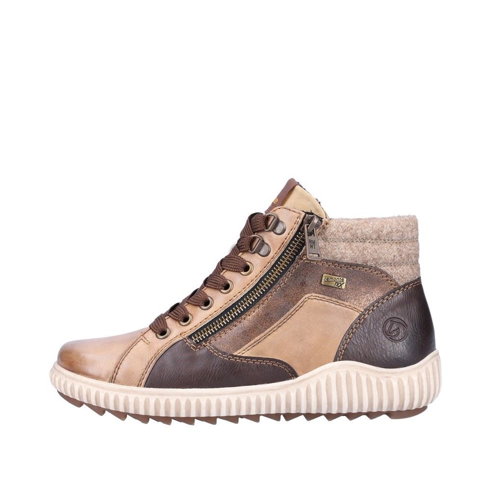 Remonte Damen Schnürschuh Sneaker High TEX- Membrane Leder braun S22 R8271-20 