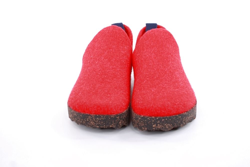 ASPORTUGUESAS City Round Toe Schuh Damen Wolle Kork- Sohle vegan rot  S22 P018003049 