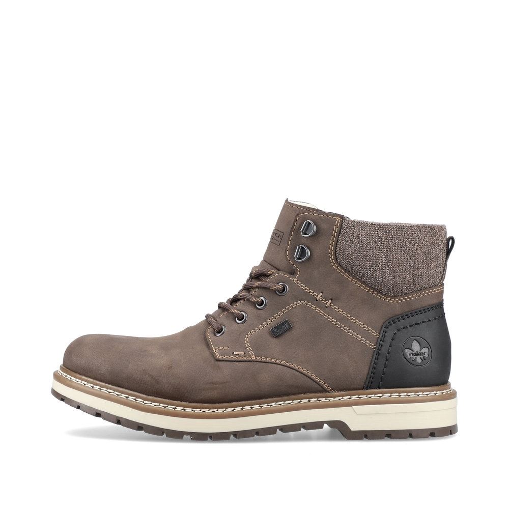 rieker Antistress Herren Schnürstiefel TEX- Membran braun S21  F3812-25 41 | schoko/schwarz/ | G