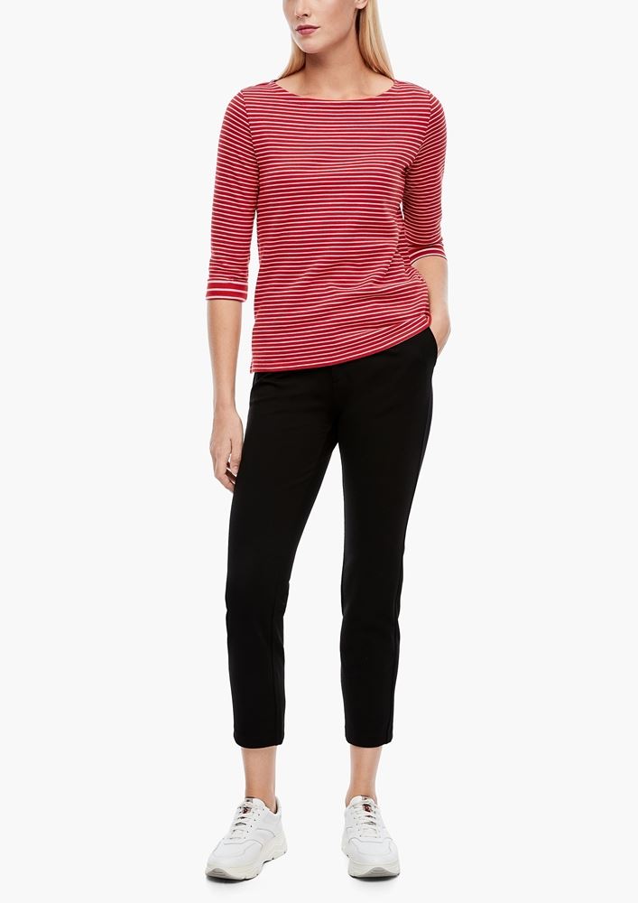 s.Oliver Jersey-Shirt 3/4 Arm gestreift rot S21 2043262 