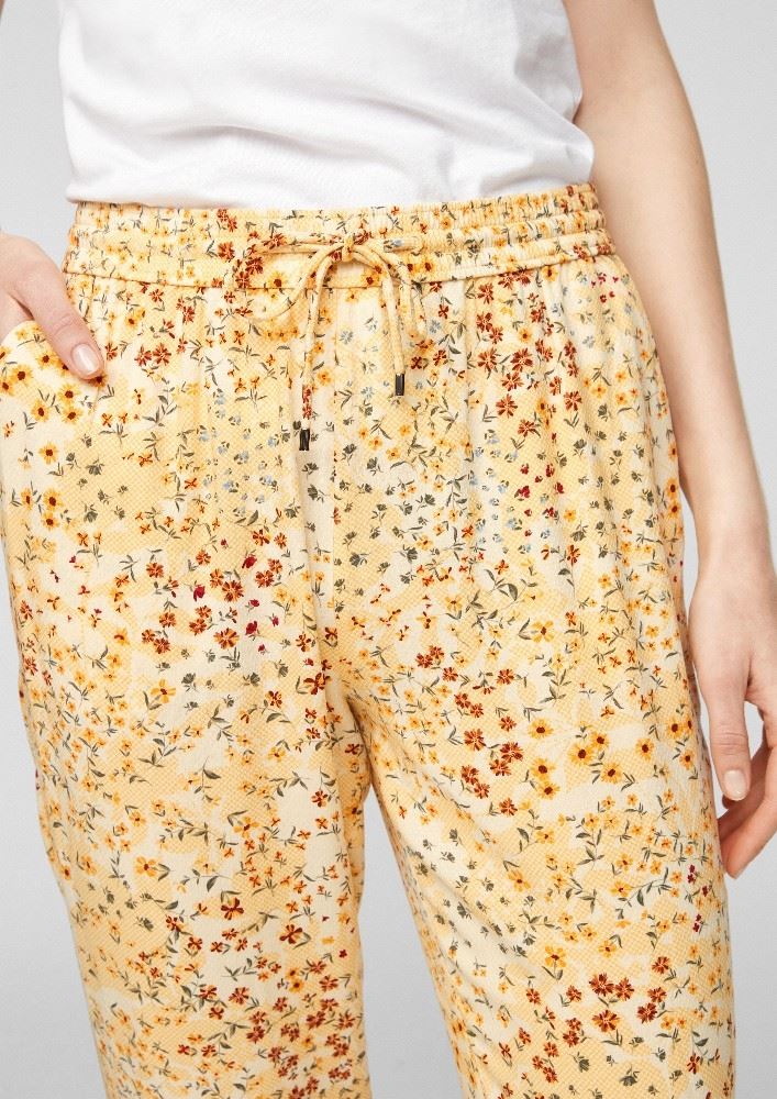 s.Oliver Jogpants Hose bedruckt gelb  2101128 34 | 10A5 Sunlight Y | 