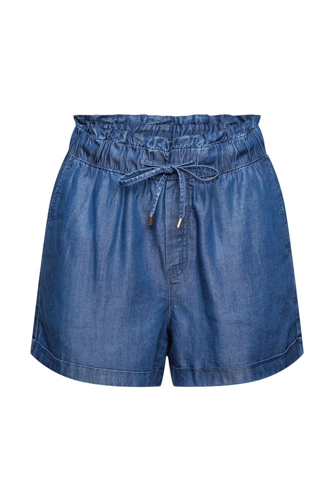 EDC Shorts kurze Hose Denimoptik TENCEL™ Paperbag-Bund blau S22 052CC1C315 36 | C904 BLUE BLEAC | 