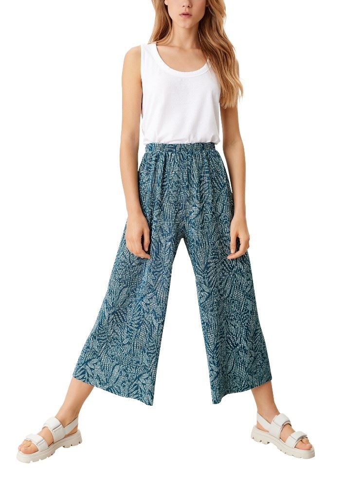 s.Oliver Hose Culotte mit Plisseefalten blau 2113825 38 | 68A0 deep teal | 