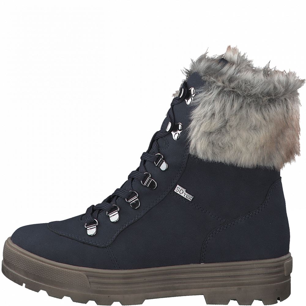 s.Oliver Stiefelette Boots Reißverschluss Schnürer blau S21 5-5-26231-37 37 | 805 NAVY | 