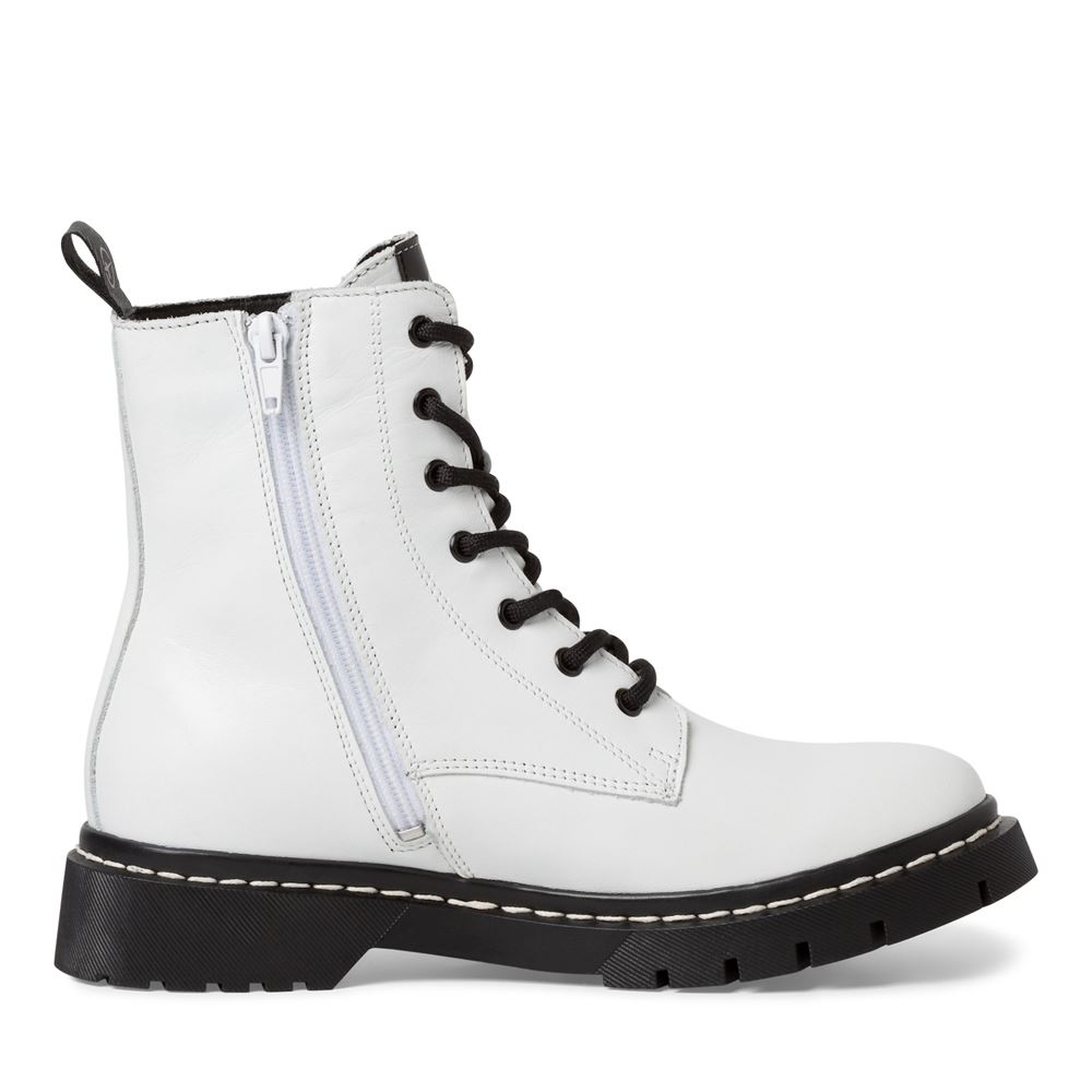 Tamaris Schnürboots Stiefelette Leder Wechselfußbett weiß S23 1-25269-41 