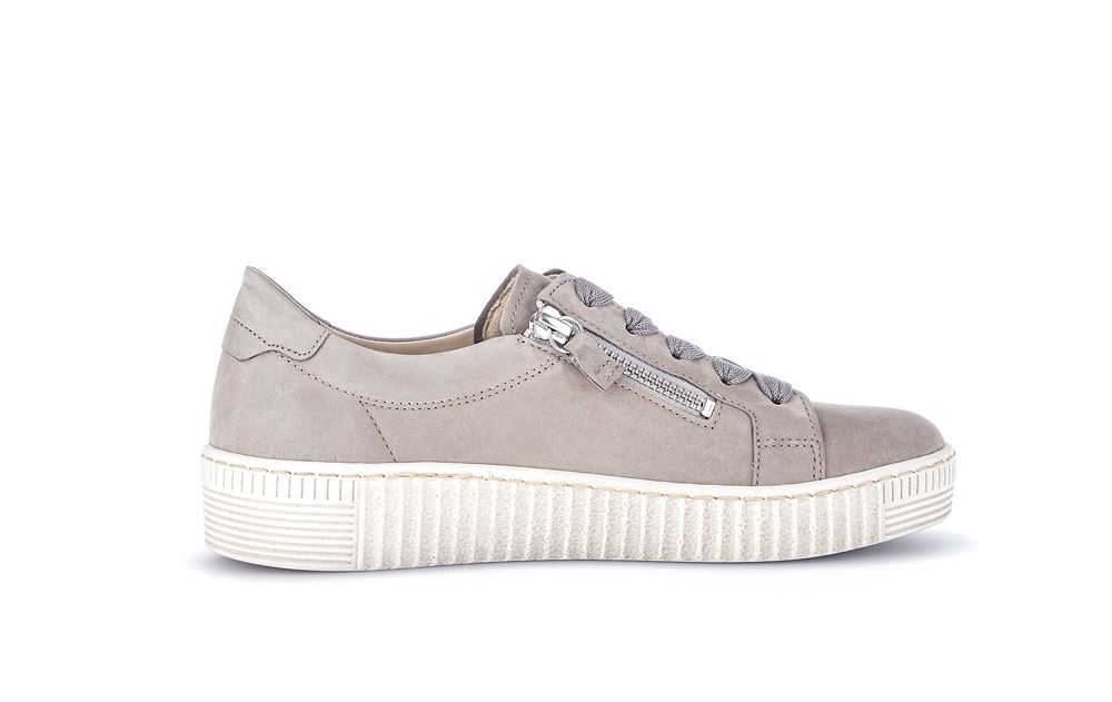 Gabor Sneaker low Rauleder Reißverschluss Wechselfußbett beige S13 23.334.12 