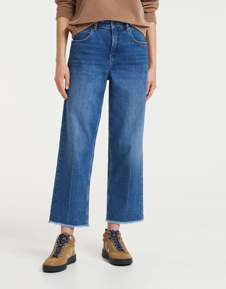 OPUS Jeans Momoito authentic Culotte Fransensaum blau S22 2462810731100 36 | 60014 authentic | 
