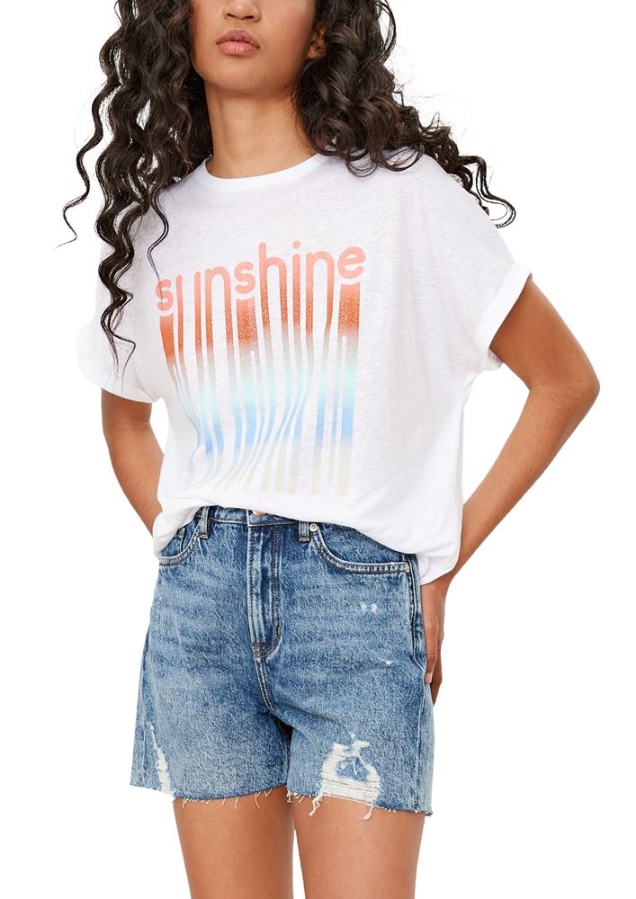 QS designed by Printshirt Leinenmix weiß S12  2113523 XS | 01D0 white plac | 