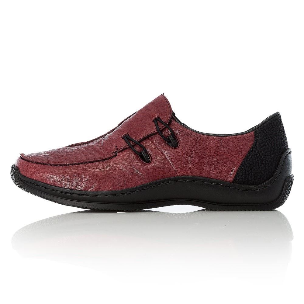 Rieker Antistress Damen Slipper Leder rot S12 L1751-35 41 | wine/schwarz | E