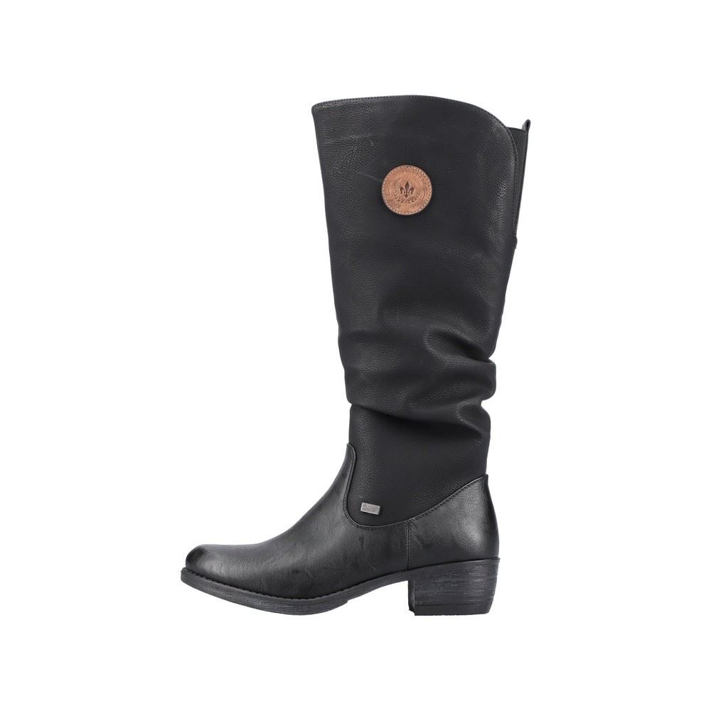 Rieker Antistress Damen Langschaftstiefel TEX- Membran kuscheliges Warmfutter schwarz S22 93157-00 40 | schwarz/schwarz | F