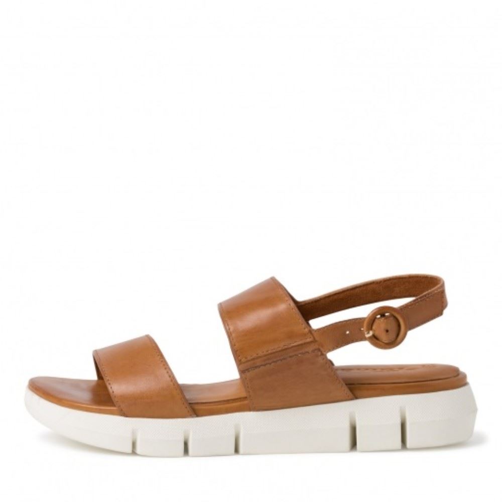 Tamaris Sandale Keilabsatz Leder braun 1-1-28190-34 41 | 370 COGNAC UNI | 