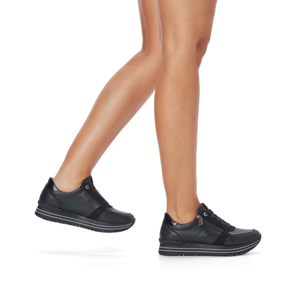 Remonte Sneaker Reißverschluss schwarz S13 D1316-02 38 | schwarz/schwarz | G
