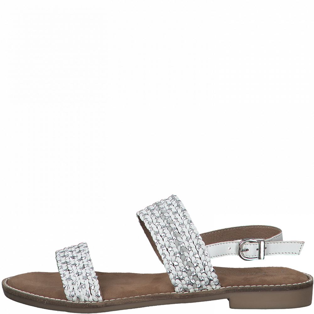 Marco Tozzi Sandale Leder geflochten weiß 2-2-28135-26 40 | 197 WHITE COMB | 