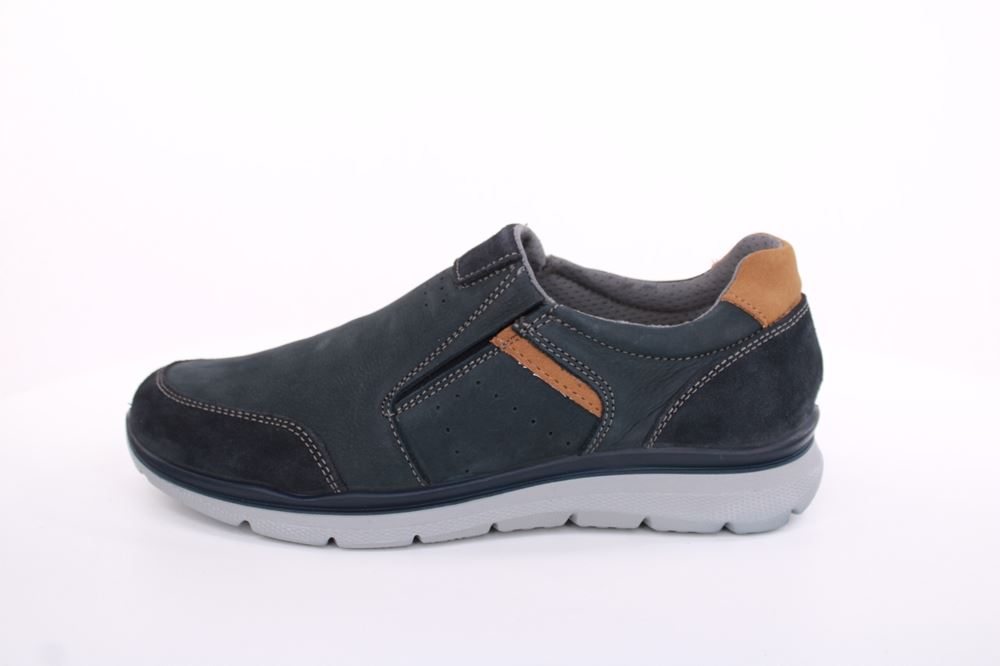 Imac Herren Slipper Leder Wechselfußbett blau S13 352151 