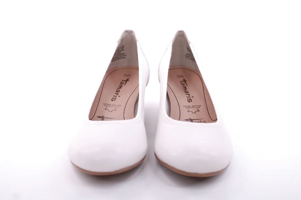 Tamaris Pumps Keilabsatz Leder TOUCHit Fußbett ANTISLIDE  weiß S12  1-1-22320-28 40 | 100 WHITE | 