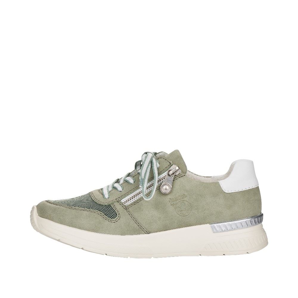 Rieker Antistress Damen Sneaker Reißverschluss Wechselfußbett grün S12  N4730-52 40 | pistazie/mint/w | G