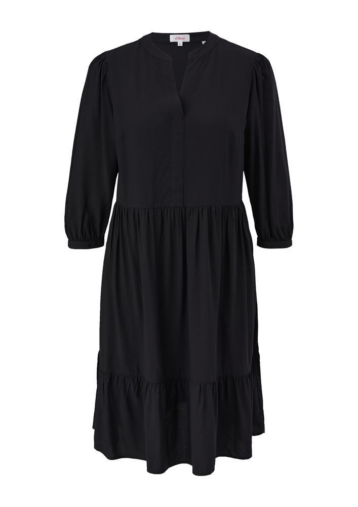 s.Oliver Volantkleid aus Viskose grün, schwarz S13  2132624 