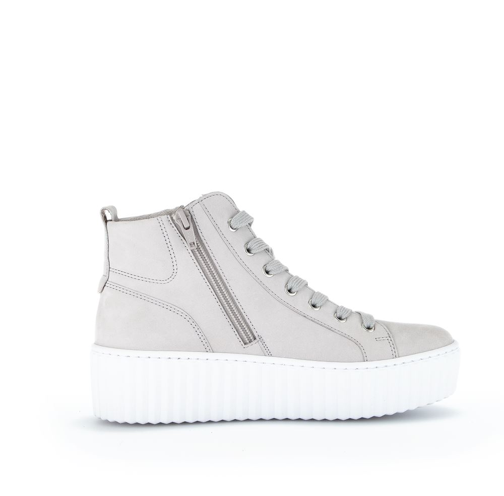 Gabor Sneaker high Rauleder Wechselfußbett Reißverschluss grau S13  23.210.19 