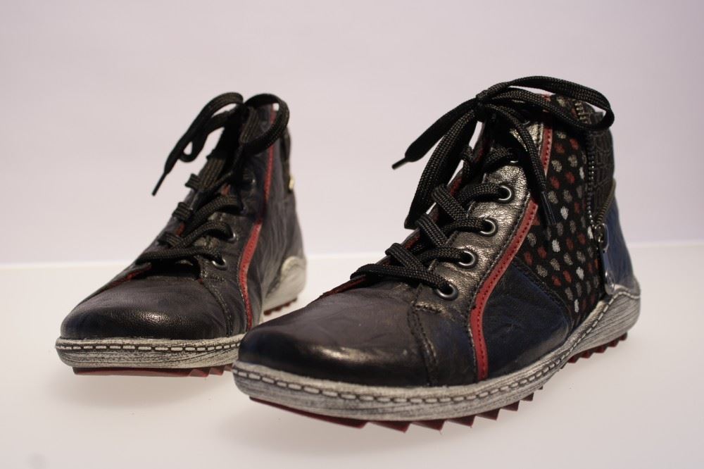Remonte Sneaker Schnürstiefel Leder Reißverschluss R1494 