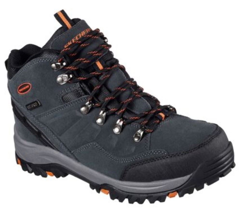 Skechers RELAXED FIT: RELMENT - PELMO Herren Outdoorschuh Wanderschuh waterproof Memory Foam braun,grau S22  64869 