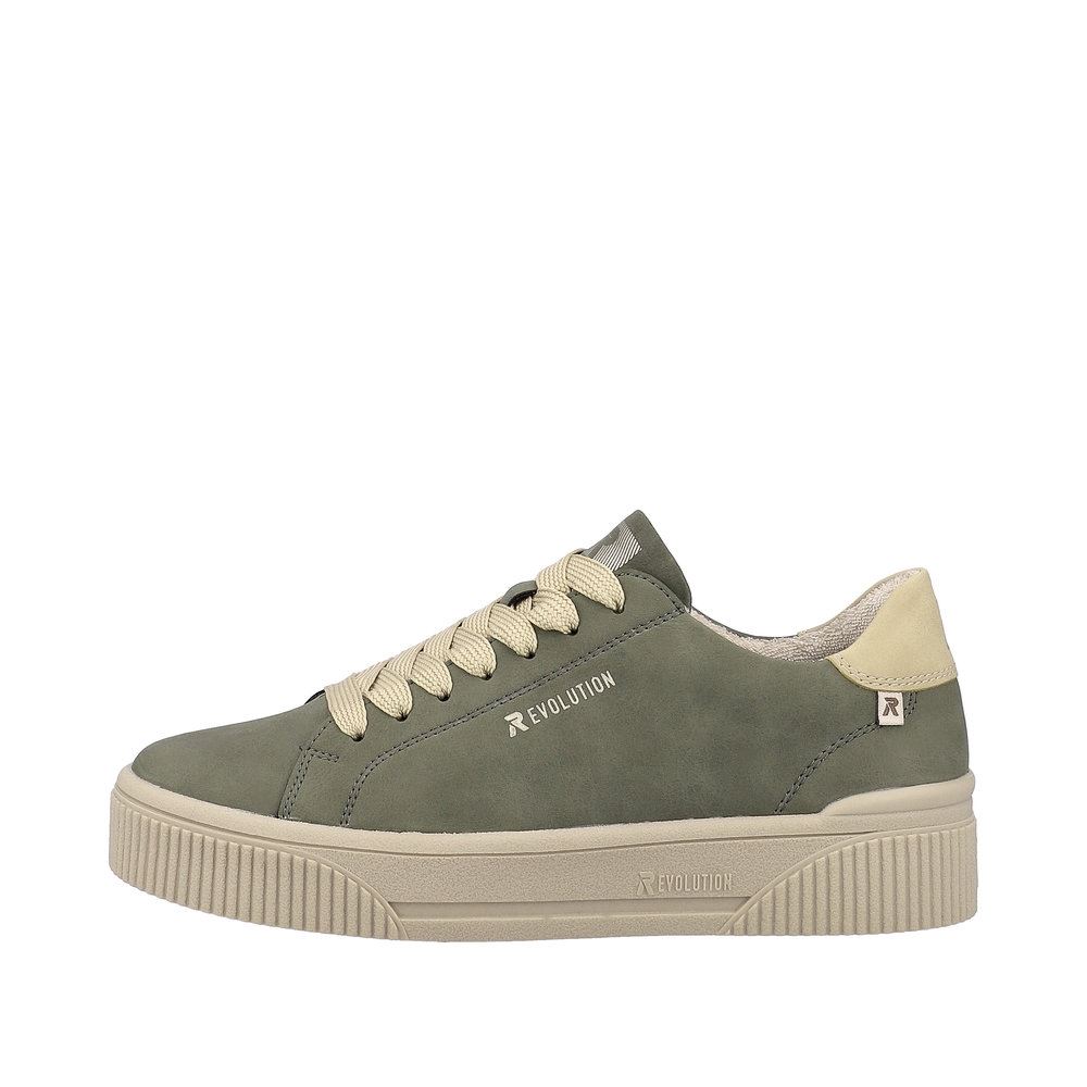 Rieker Evolution Damen Sneaker Plateau- Sohle Leder Wechselfußbett grün S23 W0704-54 