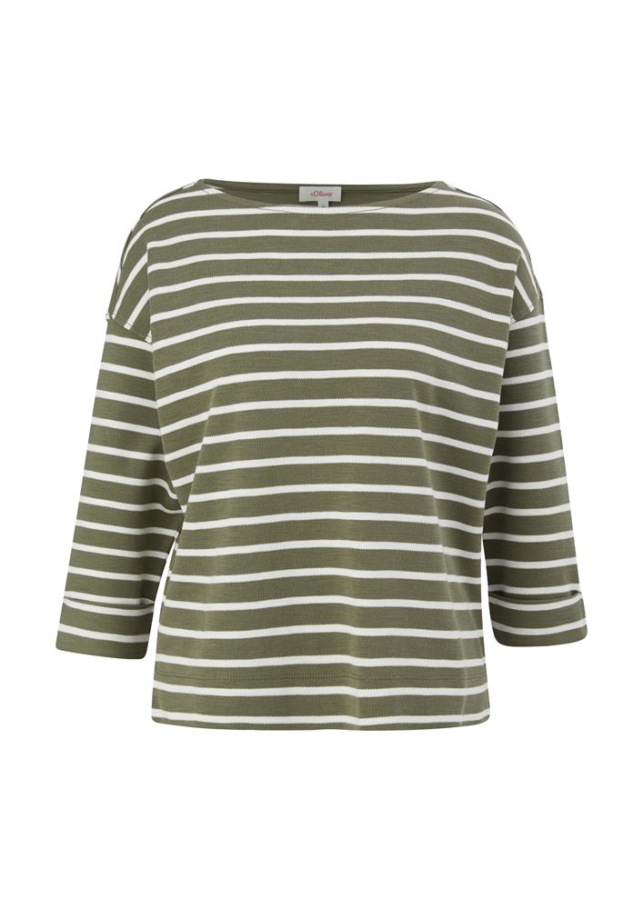 s.Oliver 3/4 Arm-Shirt Baumwolle blau, grün S13  2127025 46 | 59G2 BLUE | 