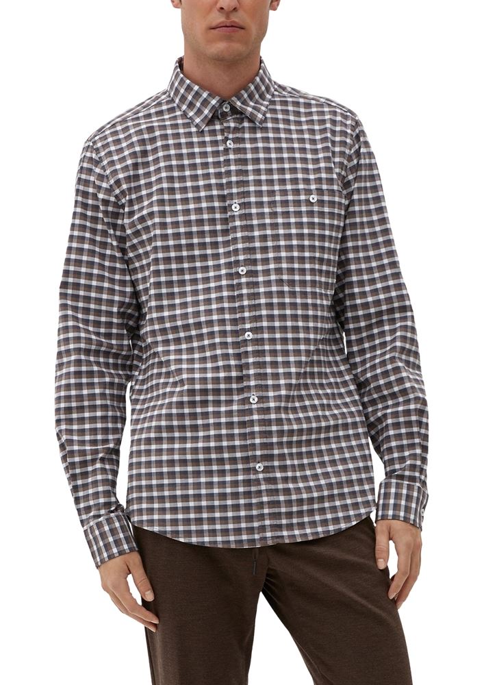 s.Oliver Karohemd aus Baumwollstretch braun S13  2125895 