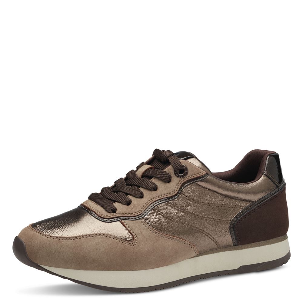 Tamaris Sneaker TOUCHit Fußbett metallic- Optik braun S23 1-23602-41 