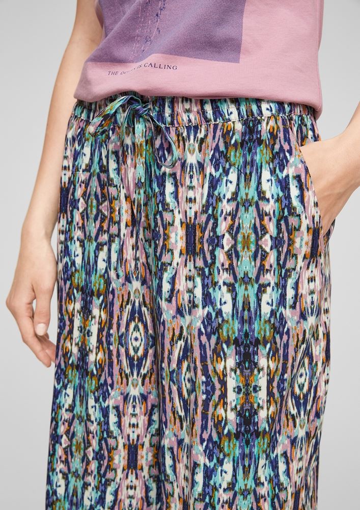 QS designed by Culotte Wide Leg Muster rosa 2065768 40 | 44A5 pink AOP | 