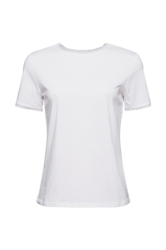EDC T - Shirt mit Spitze 031CC1K308 