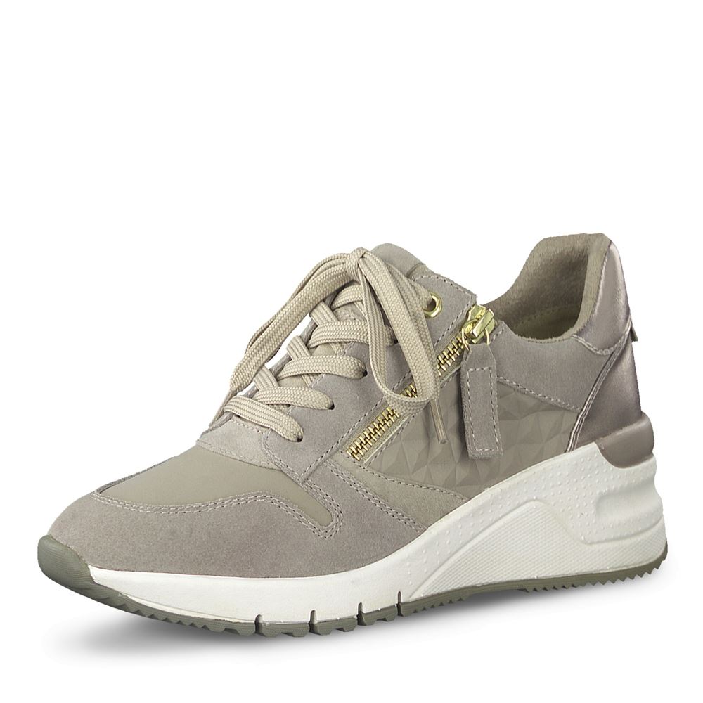 Tamaris Sneaker Keilabsatz Wechselfußbett grau  S12 1-1-23702-28 