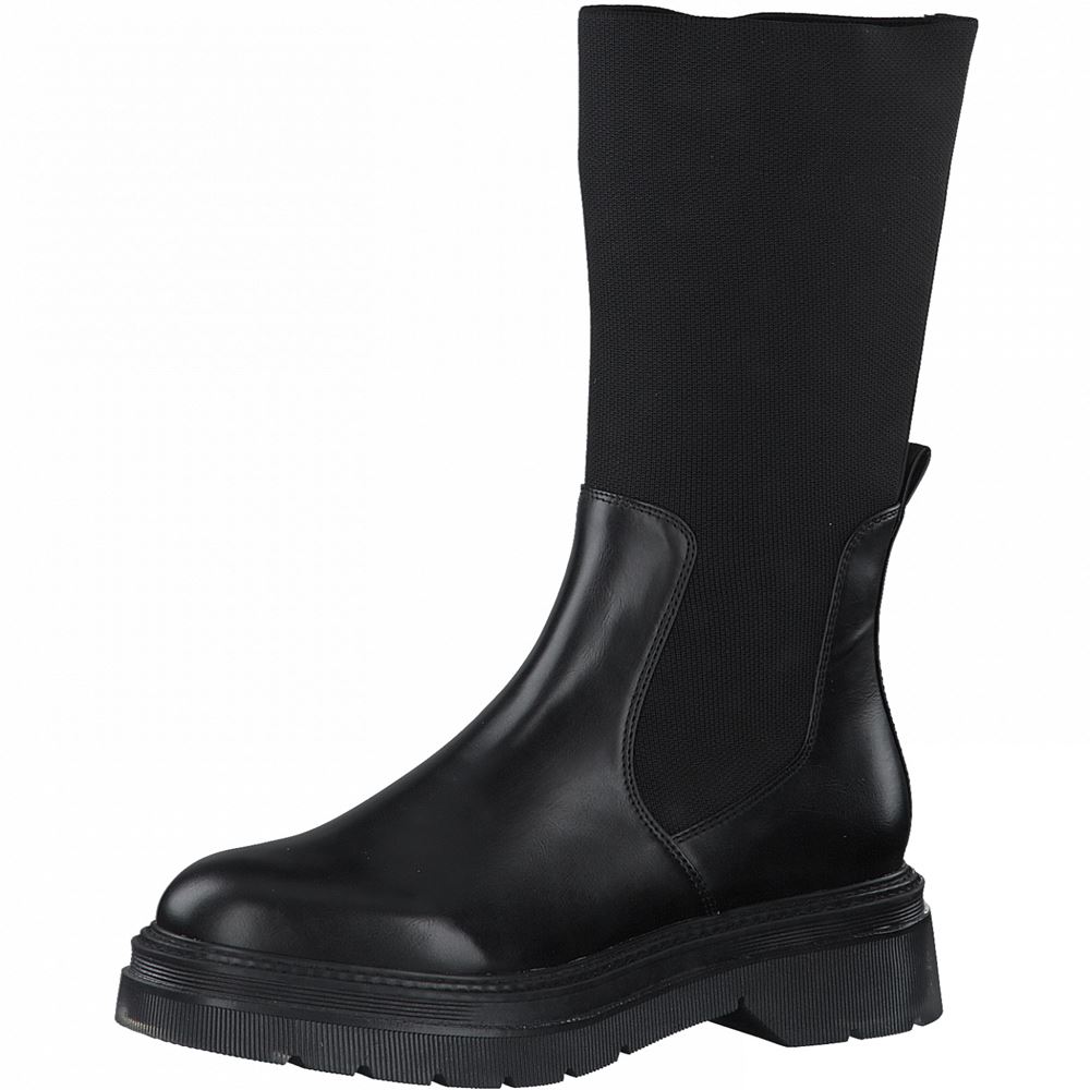 Tamaris Schlupfstiefel Chelsea Boot schwarz S21 1-1-25425-27 37 | 020 BLACK MATT | 