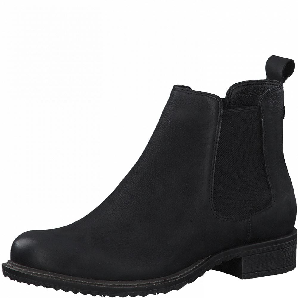 Tamaris Chelsea Boot Leder schwarz S21  1-1-25422-27 37 | 008 BLACK NUBUC | 
