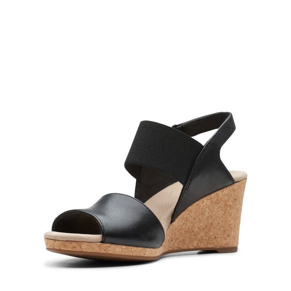 Clarks Sandale Keilabsatz Kork schwarz 26150032 5,5 | black | 