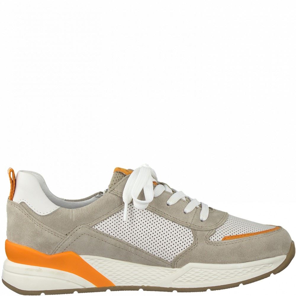 Marco Tozzi Sneaker Schnürer Reißverschluss beige orange 2-2-23735-26 
