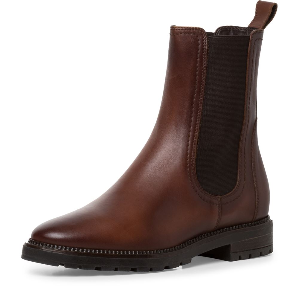 Tamaris Chelsea- Boot Leder klassisch TOUCHit- Fußbett braun S22  1-1-25392-29 39 | 305 COGNAC | 