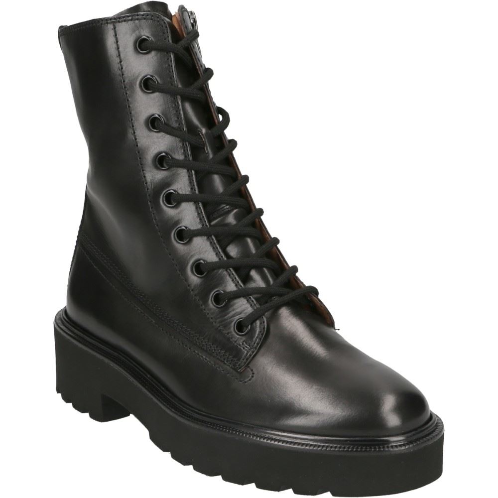 Paul Green Schnürbootie Glattleder Reißverschluss Plateau  9820-009 4,5 | black | 