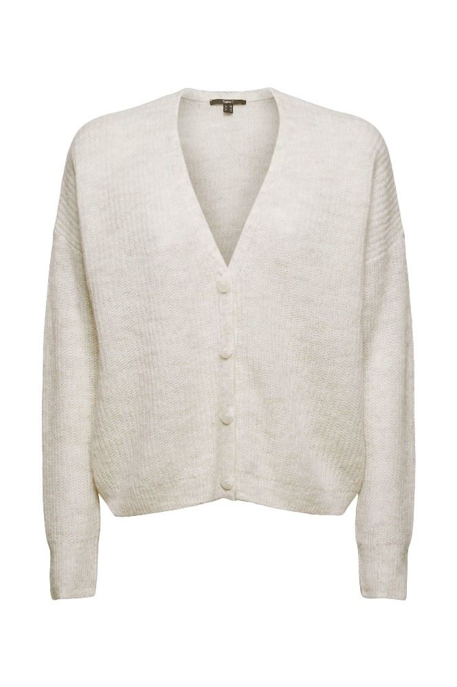 ESPRIT Cardigan aus Rippstrick mit Wolle/Alpaka 991EO1I310 