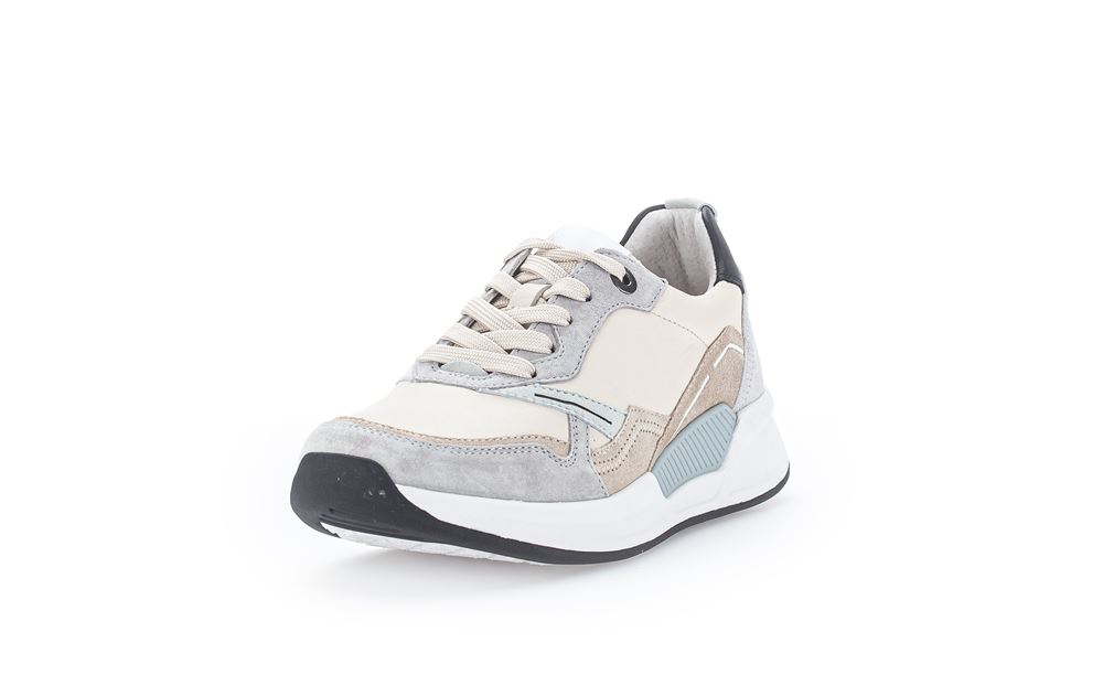 Gabor rollingsoft Damen Sneaker low Leder Wechselfußbett multicolour beige S13 26.956.60 
