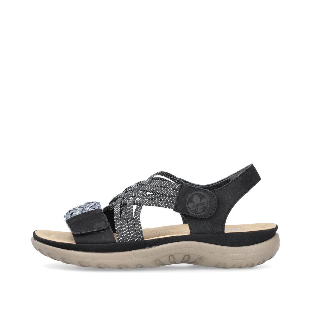 Rieker Damen Riemchensandalen nachtschwarz S13 64889-00 39 | schwarz/schwarz | F