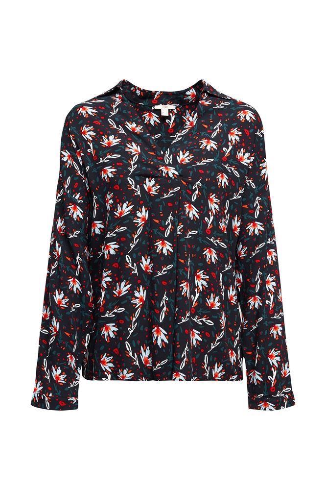 EDC Bluse Schlupf Blumen100CC1F306 XS | C003 BLACK 3 | 