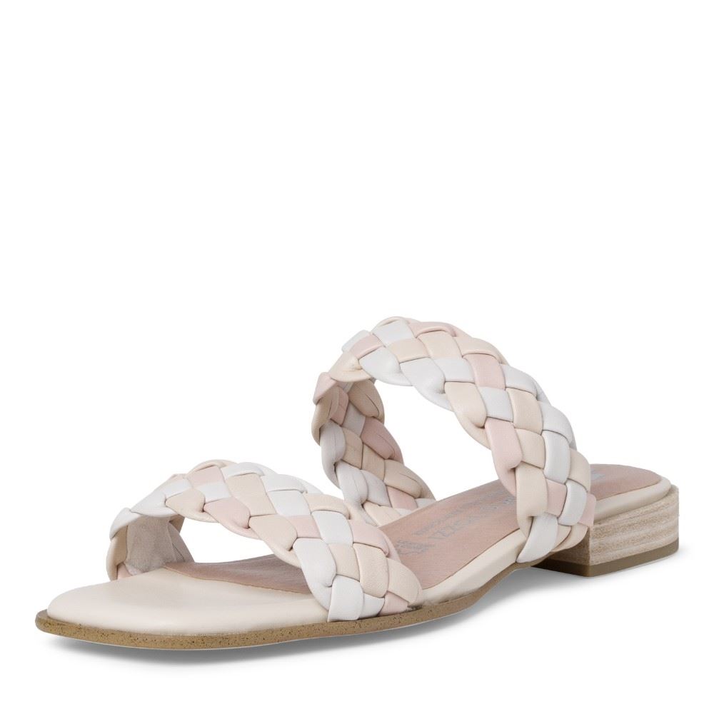 MARCO TOZZI GUIDO MARIA KRETSCHMER Lederpantolette geflochten beige S12  2-2-87110-28 40 | 402 CREAM COMB | 