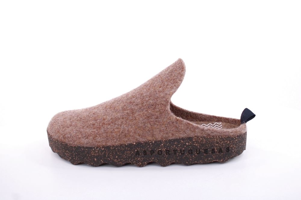 ASPORTUGUESAS Herren Pantolette Wolle Kork vegan Nachhaltig beige S22 P018061006 41 | taupe | 