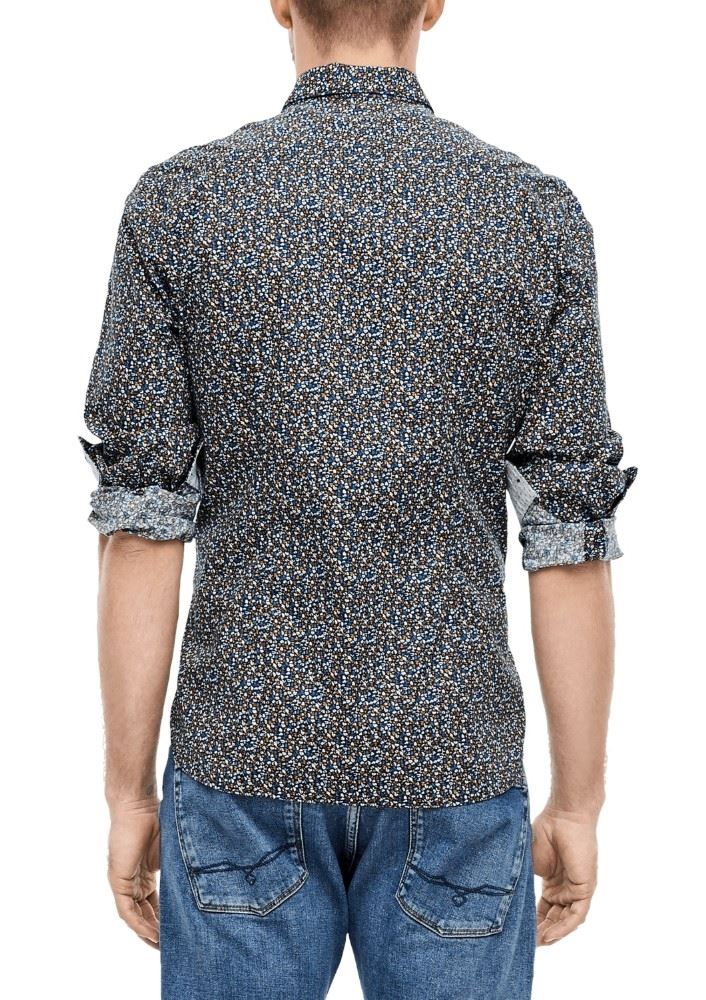 s.Oliver Hemd Langarm AOP 2036499 XL | 59A1 dark night | 