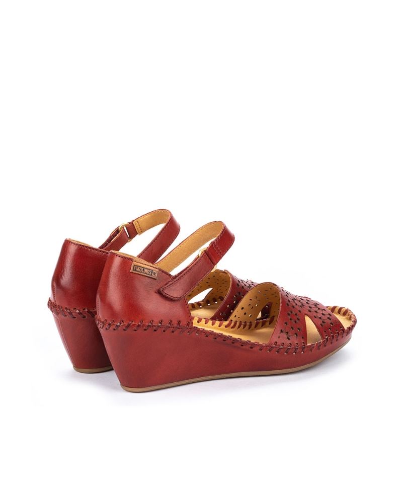 Pikolinos Sandale Keilabsatz weiß rot 943-1691 40 | sandia | 