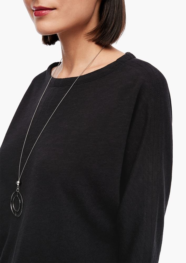 s.Oliver Jersey-Shirt Damen schwarz S21 2040829 