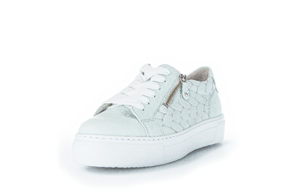 Gabor Sneaker low Leder Flechtoptik Wechselfußbett blau S12 83.324.26 