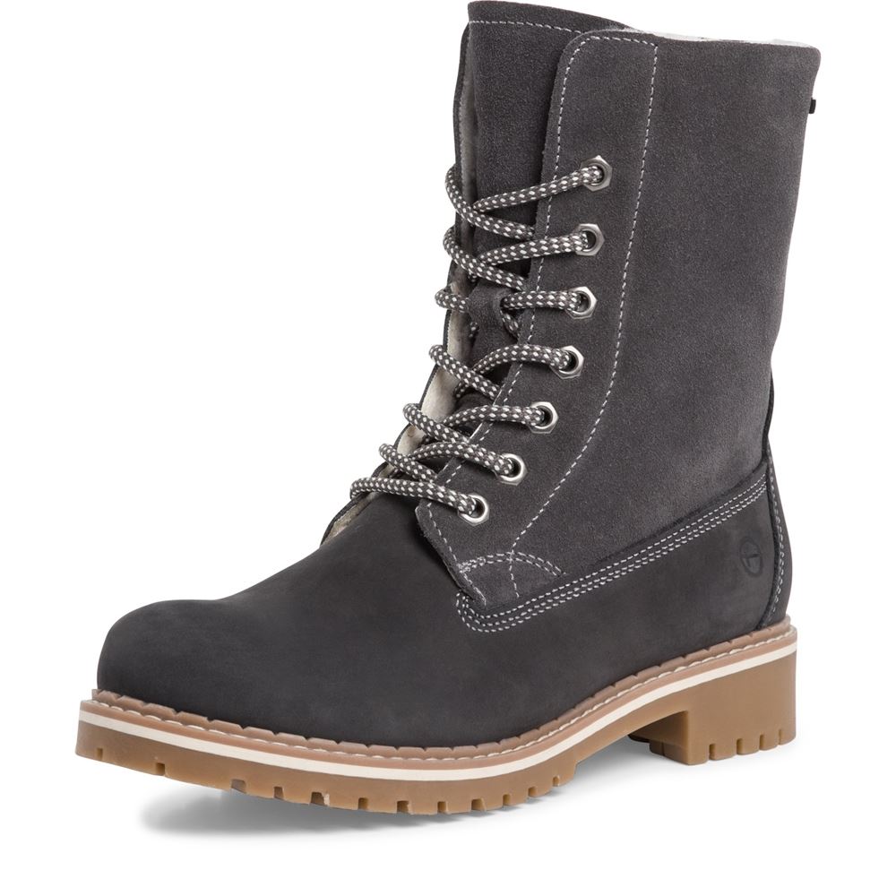 Tamaris Schnürboots Schnürstiefelette Leder DUOtex- Membran Wolle grau S22  1-1-26443-29 