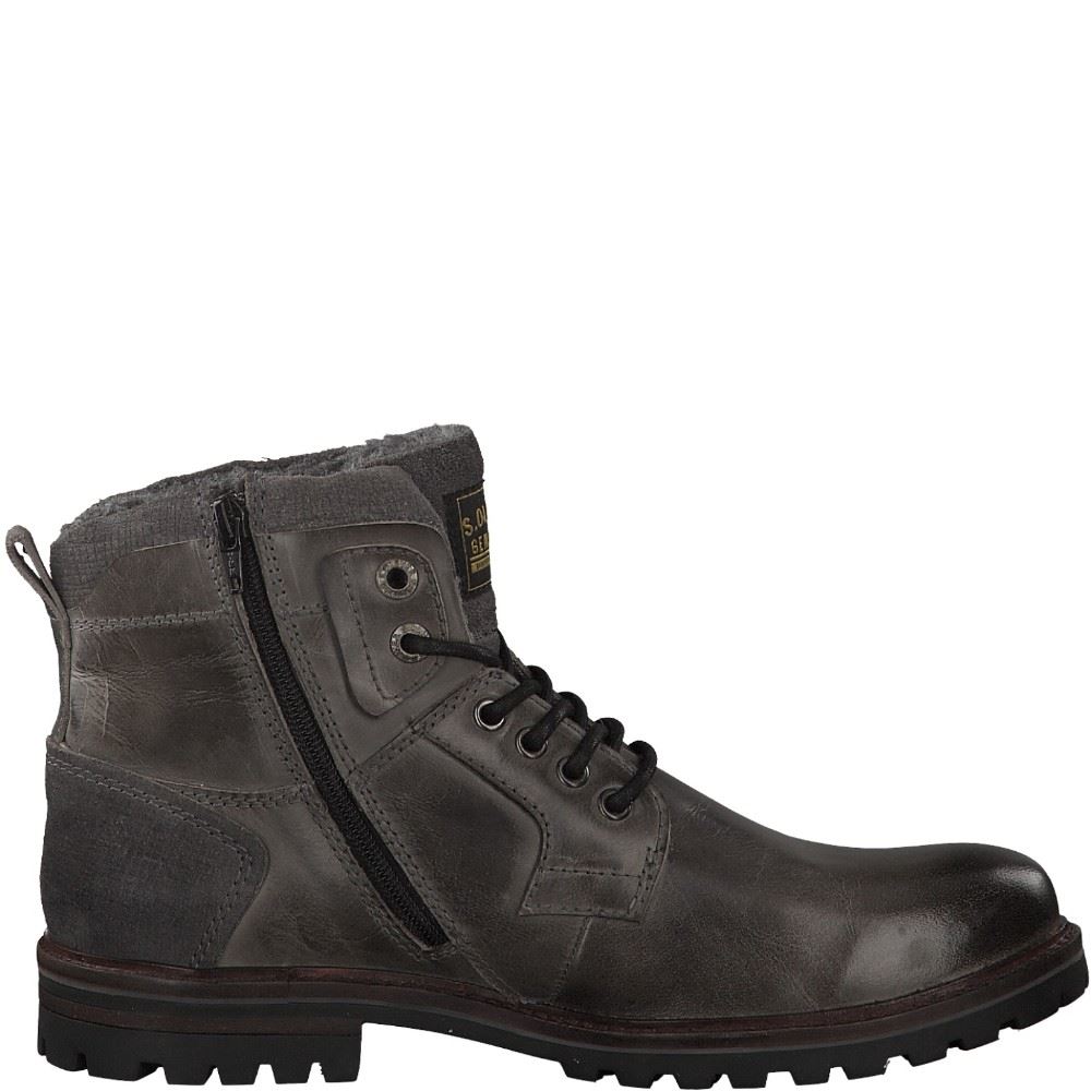 s.Oliver Herren Leder-Boot 5-5-16212-33 40 | 212 DARK GREY | 