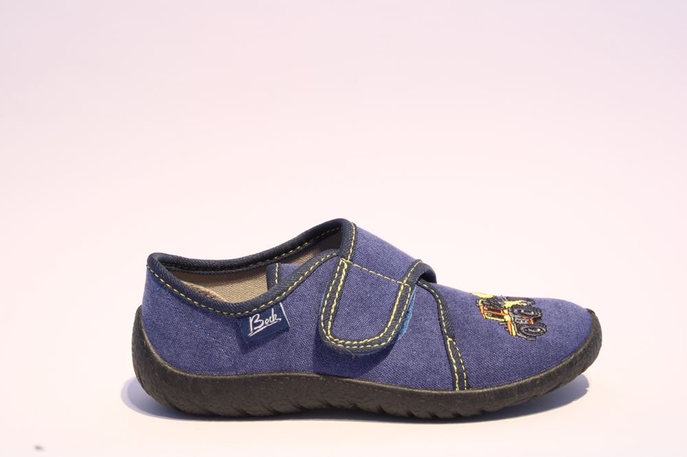 Beck Hausschuh Jungen Bagger blau 696/34 32 | blau | 